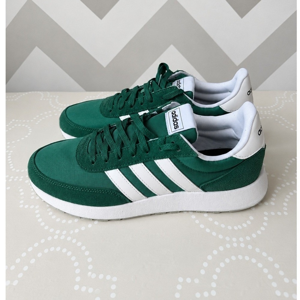 Adidas Run 60s 2.0 Sneakers Collegiate Green White Mens 8.5 Womens 9.5 - Picture 2 of 8